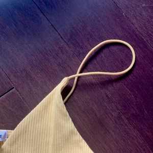 xs yellow garage v-neck cropped tank!